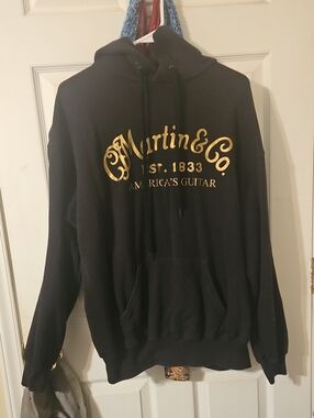 Martin & Co Fruit of the Loom Black Hoodie with Gold Graphic